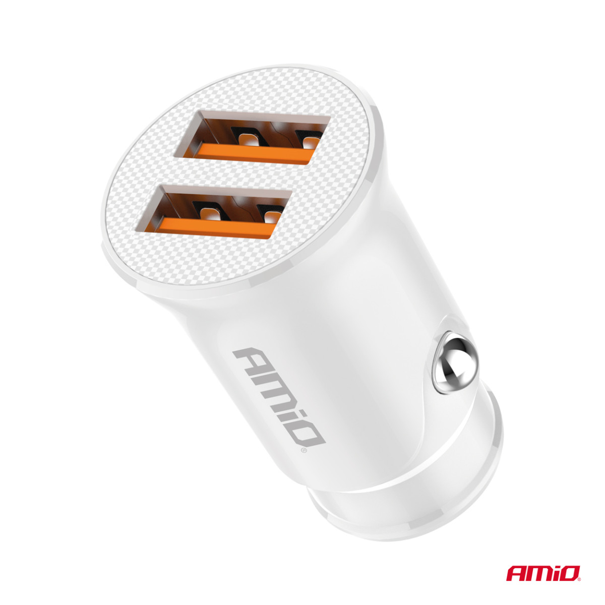 Car charger 2x USB-A 2.1A 12/24V AMiO-03872