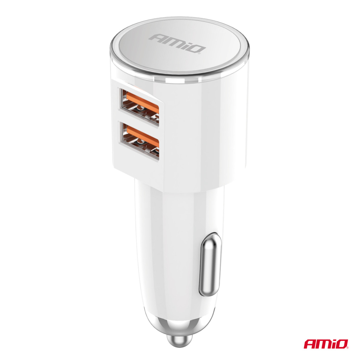Car charger 2x USB-A 3.4A 12/24V AMiO-03888