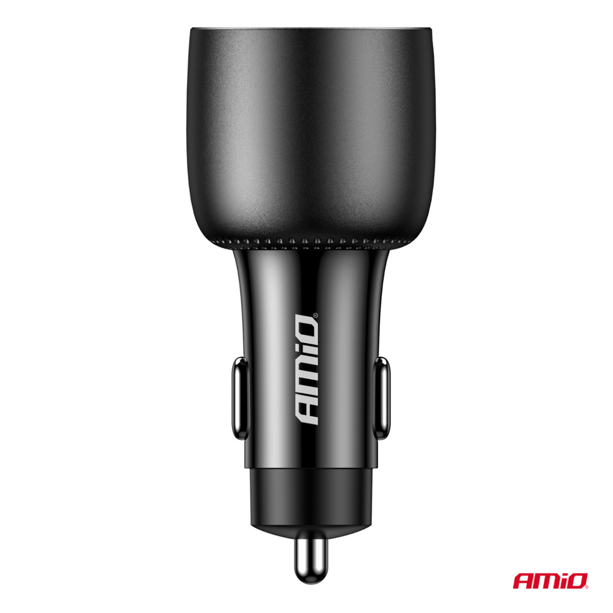 Car charger 2x USB-C + USB-A 12/24V 100W AMIO-04371
