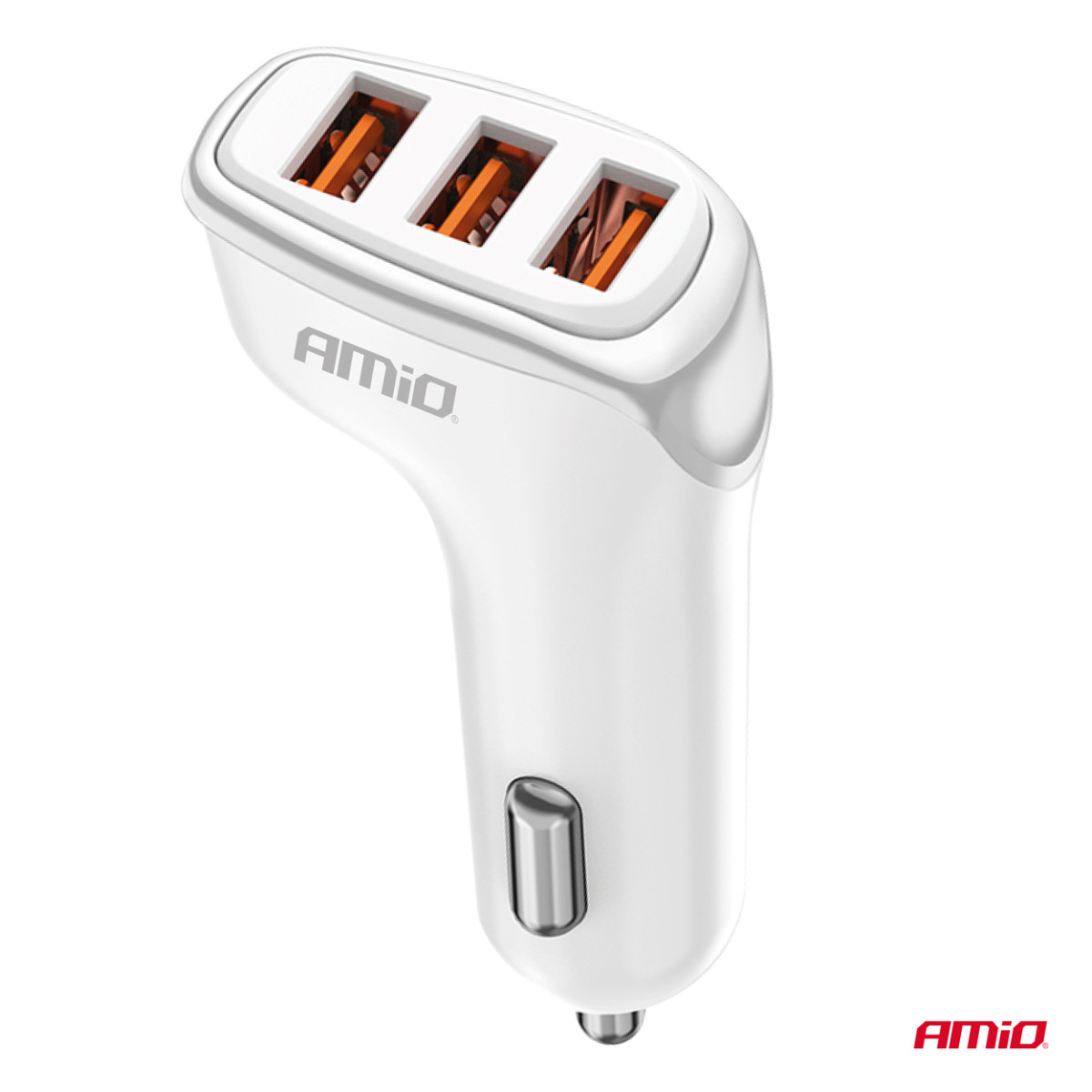 Car charger 3x USB-A 3.1A 12/24V AMiO-03885