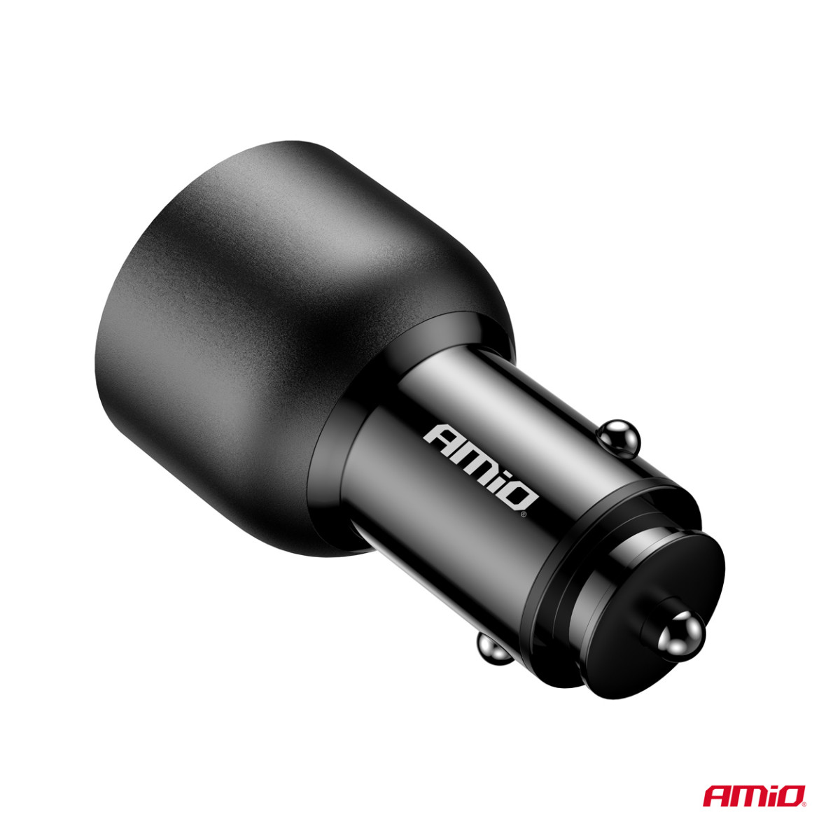 Car charger 2x USB-C + USB-A 12/24V 95W AMIO-04372