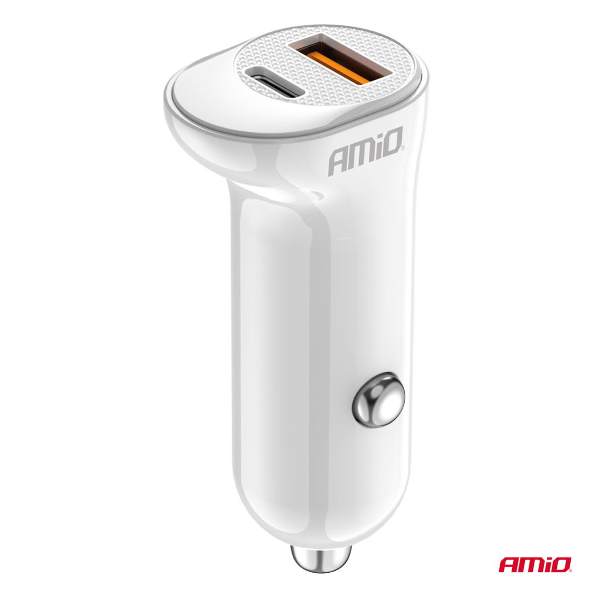 Car charger USB-A+ USB-C 20W 12/24V AMiO-03875