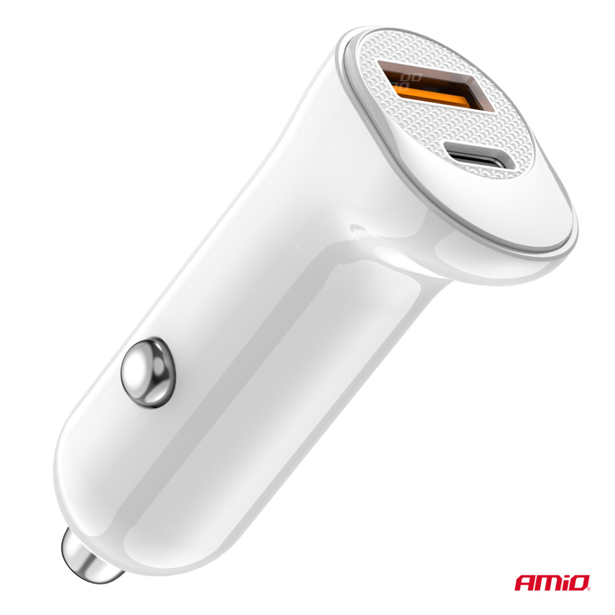 Car charger USB-A+ USB-C 20W 12/24V AMiO-03875