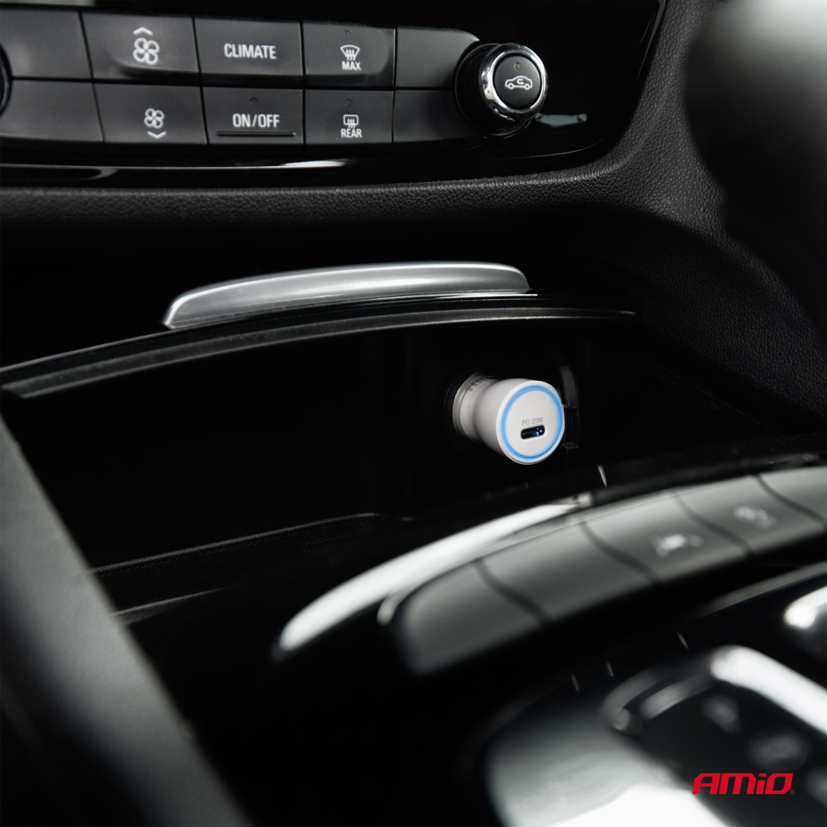 Car charger USB-C 20W 12/24V AMiO-03880