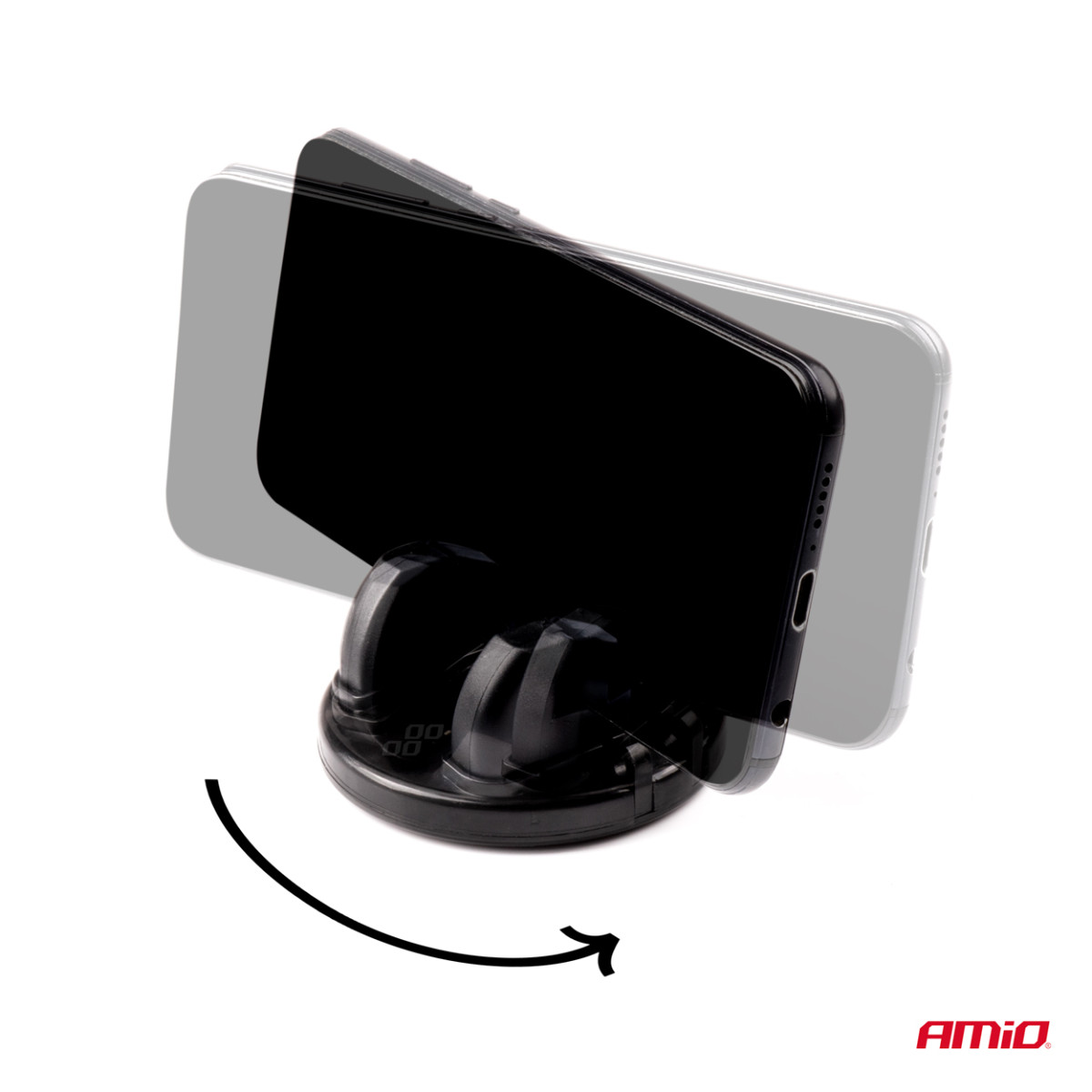 Car phone holder - non-slip silicone mat, with 360° rotation HOLD-15