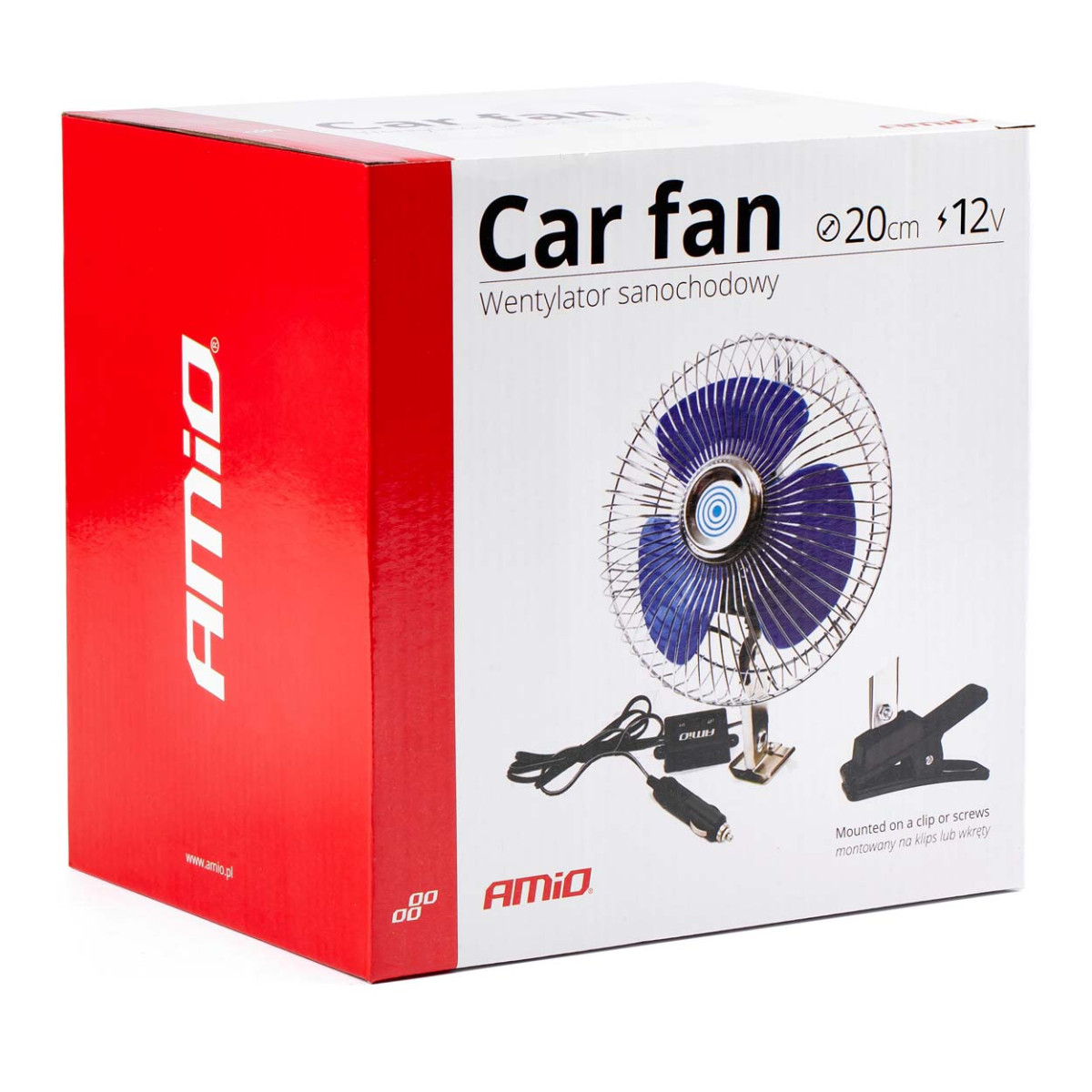 Car fan (metal) with screw and clip fastening, CFAN-15 +12V