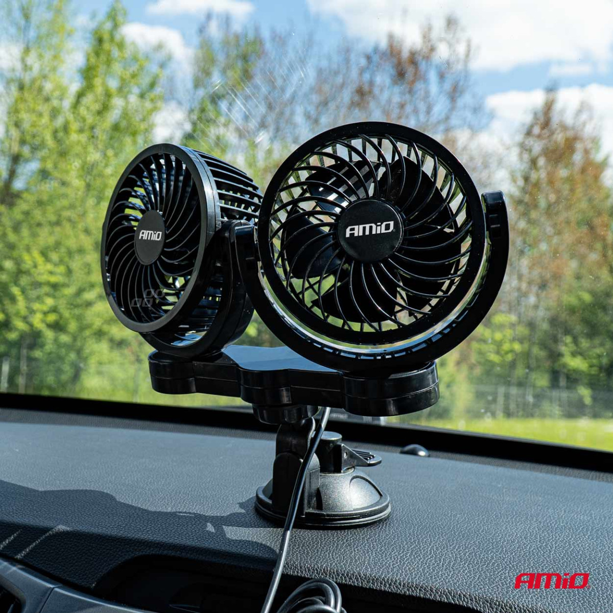 Car fan with suction cup 2x4" 24V