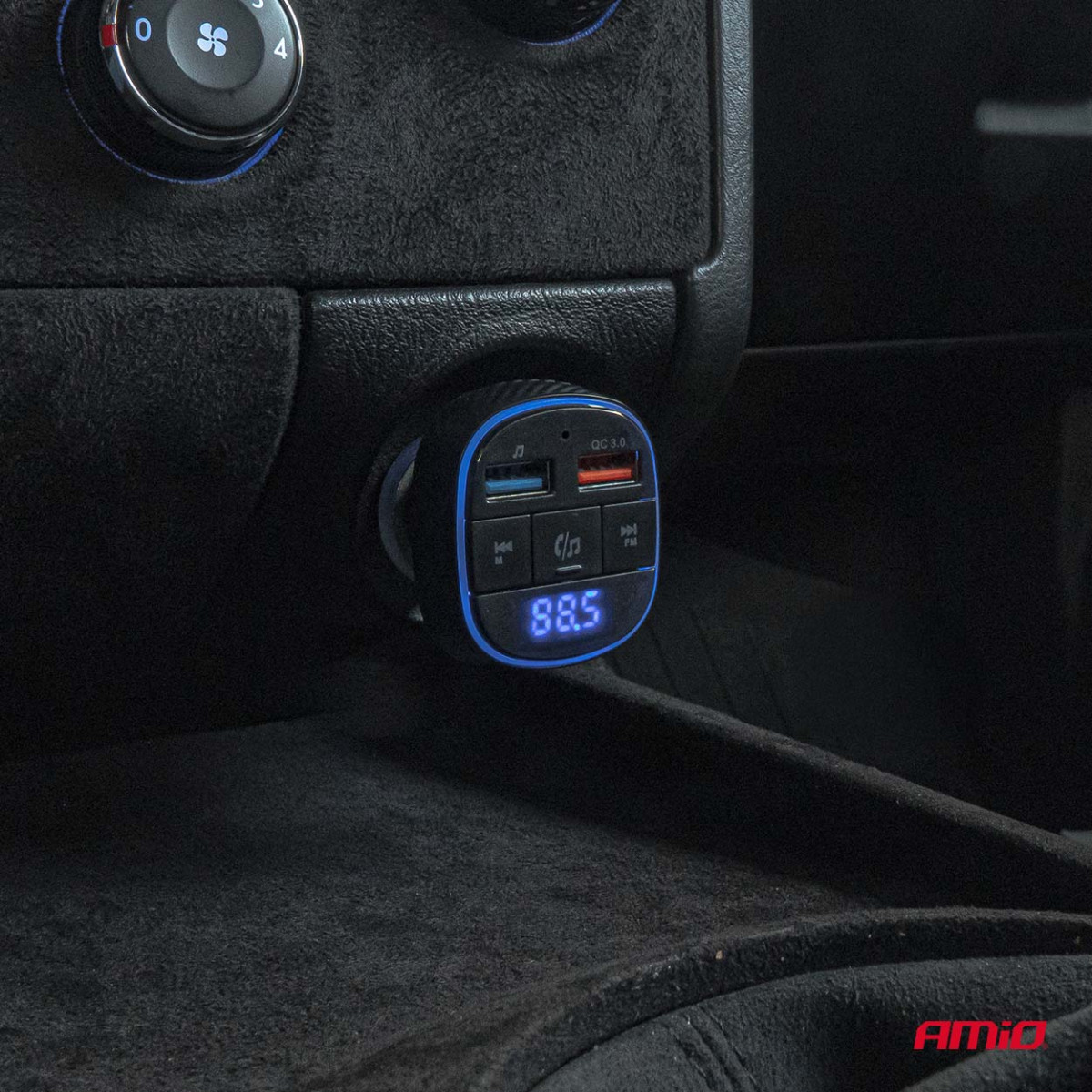 Car FM transmitter, 2×USB-A 12V 24V AMIO-04648