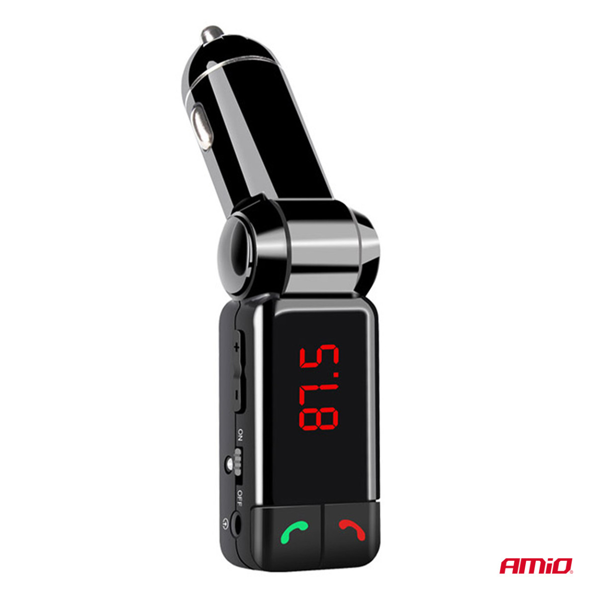 Car FM transmitter, 2×USB-A 12V 24V AMIO-04650