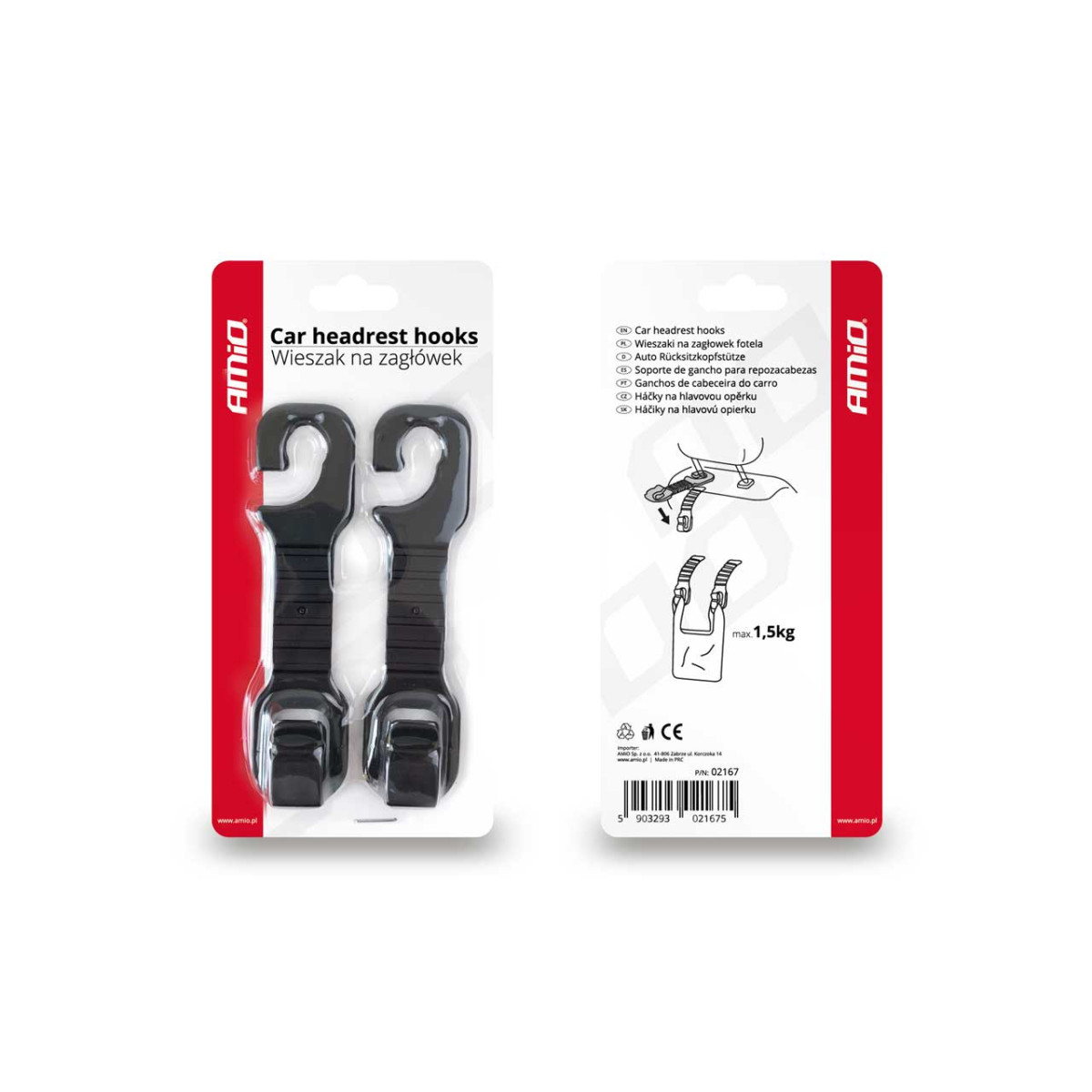 Car headrest hooks AMIO-02167