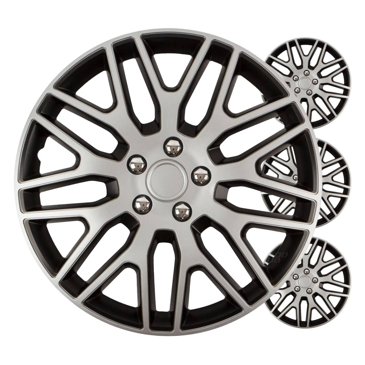 Wheel covers 4 pcs. Dakar, black and silver 17"