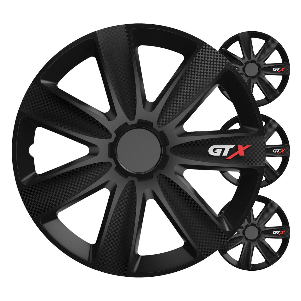 Wheel covers 4 pcs. GTX, Carbon black 14"