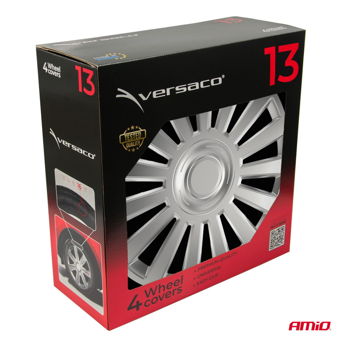 Wheel covers 4 pcs. Luxury, silver 13"