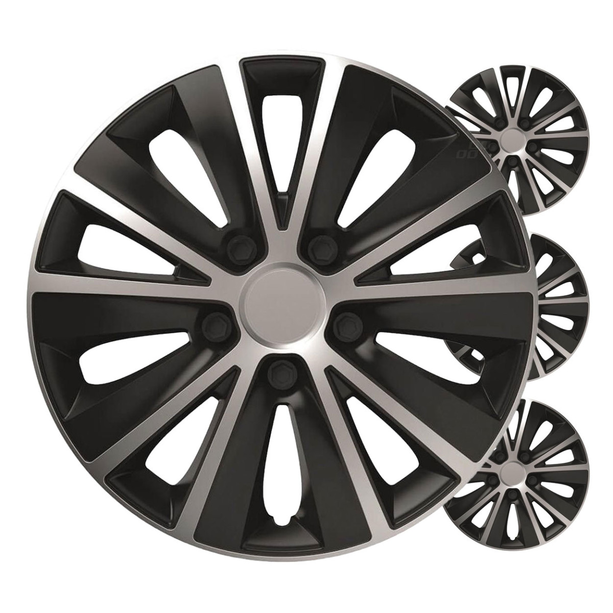 Wheel covers 4 pcs. Rapide, black and silver 14"