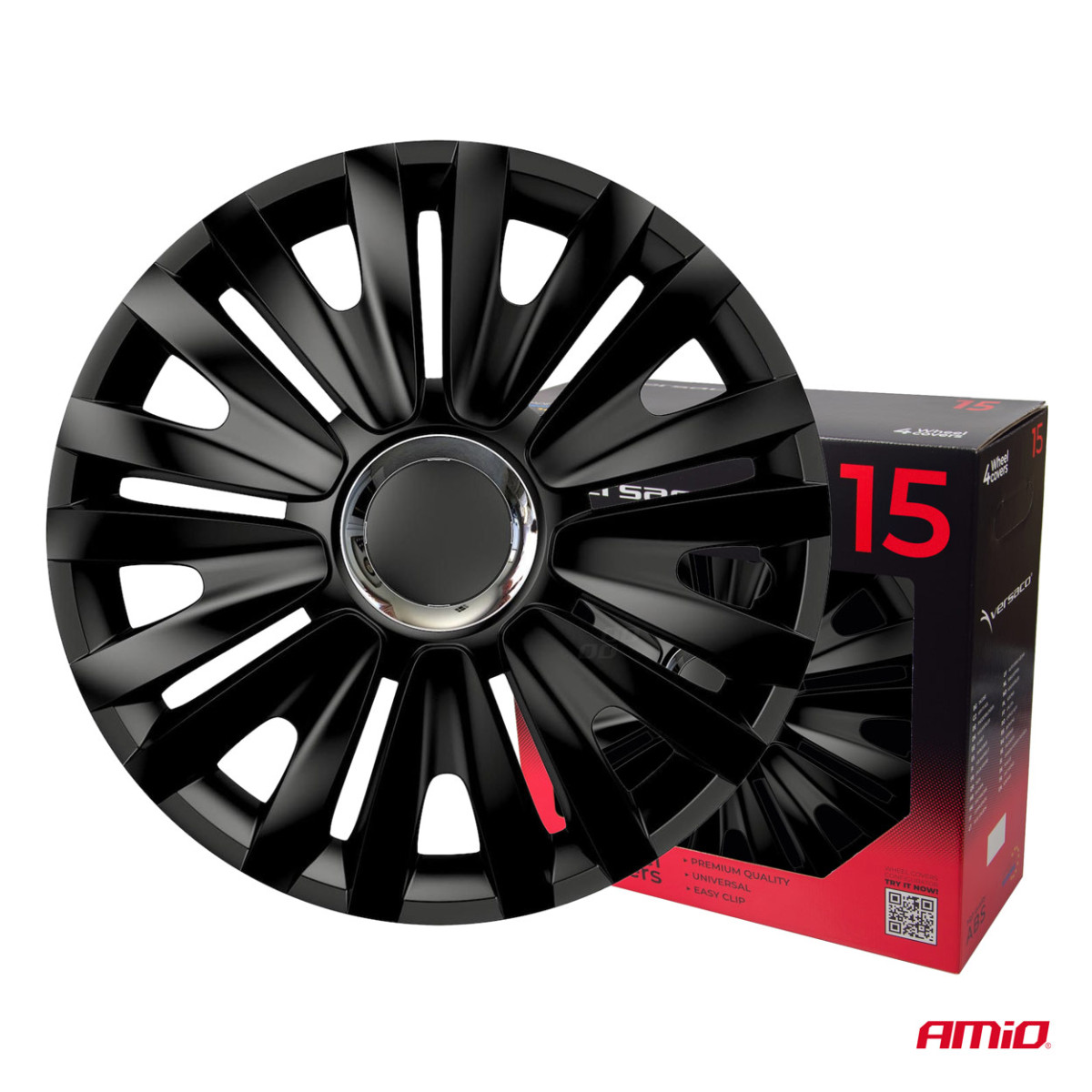 Wheel covers 4 pcs. Royal, black 15"