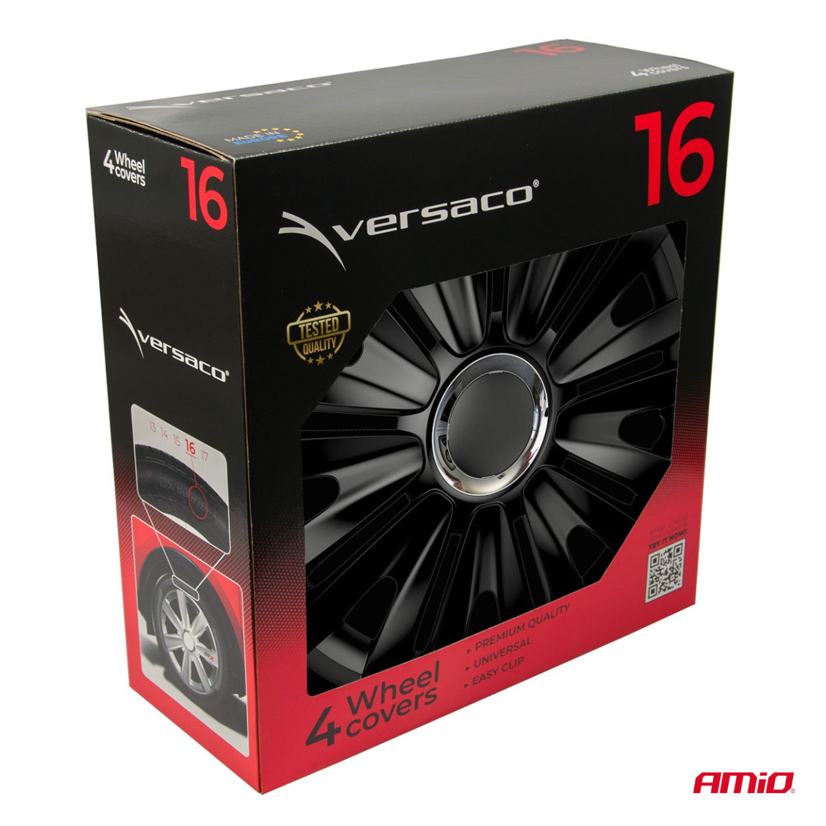 Wheel covers 4 pcs. Royal, black 16"