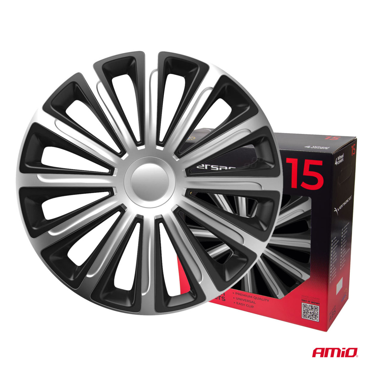 Wheel covers 4 pcs. Trend, black and silver 15"