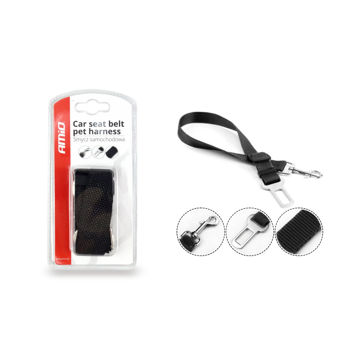 Car seat belt for pet, 45-70 cm AMIO-02232