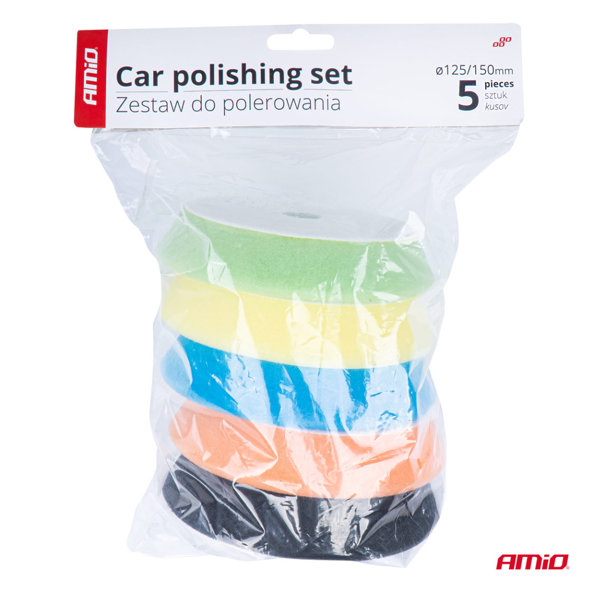 Polishing disc set, 150 mm 5 pcs. AMIO-03709