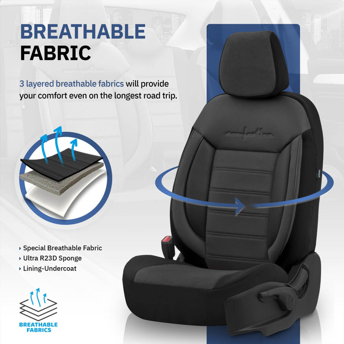 Universal seat covers OTOM, COMFORTLINE - black