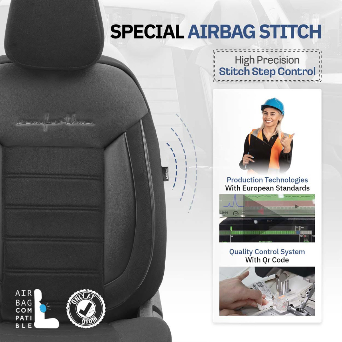Universal seat covers OTOM, COMFORTLINE - black