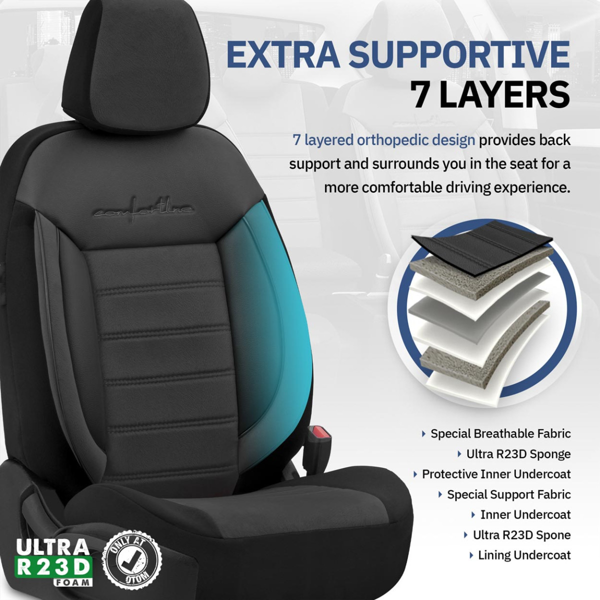 Universal seat covers OTOM, COMFORTLINE - black