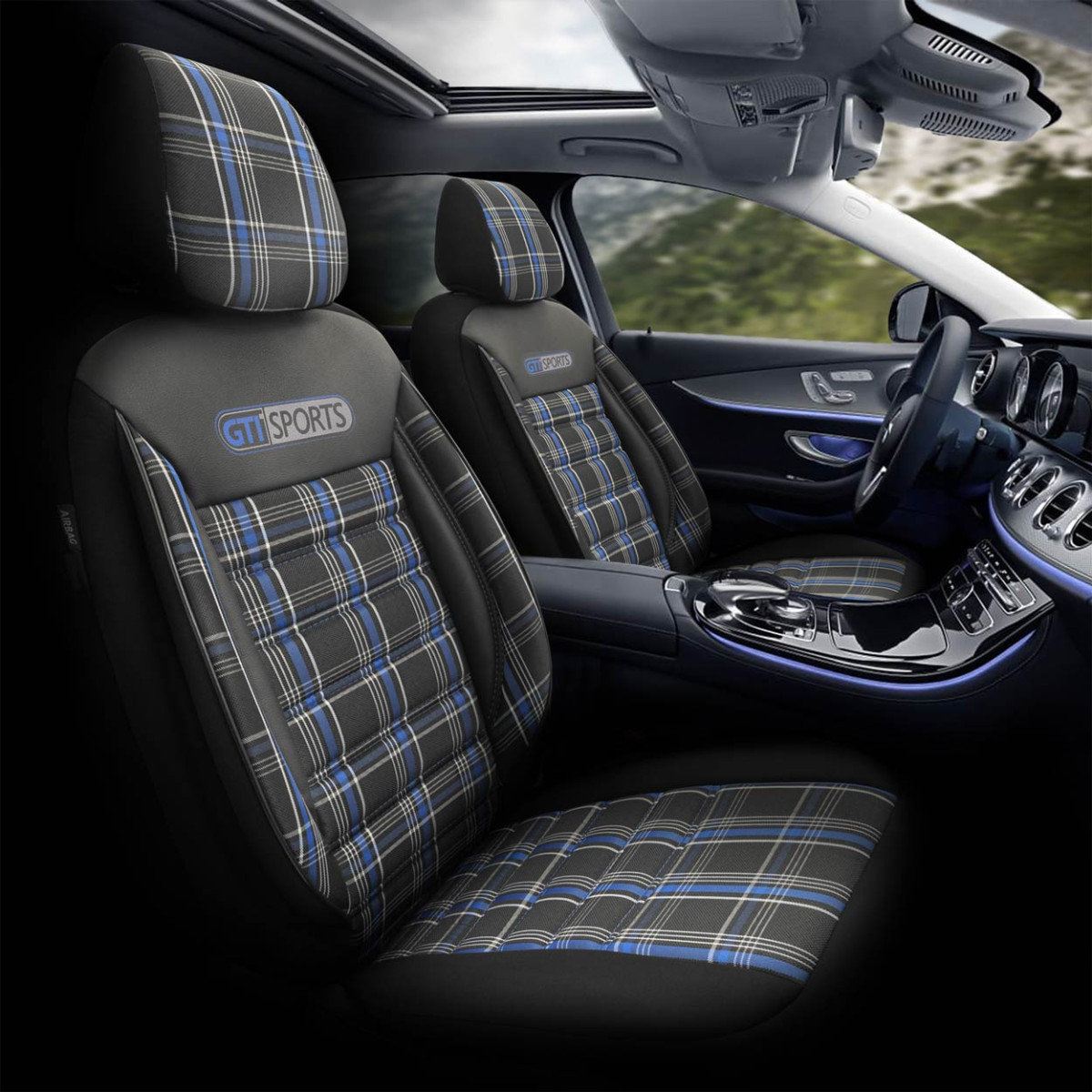 Car seat covers set OTOM, GTI - black / blue