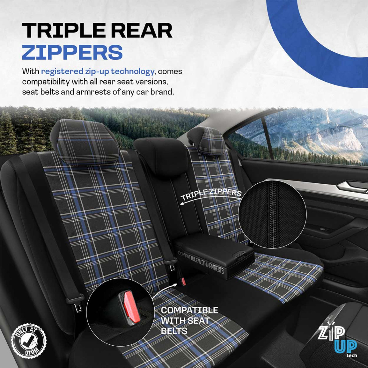 Car seat covers set OTOM, GTI - black / blue