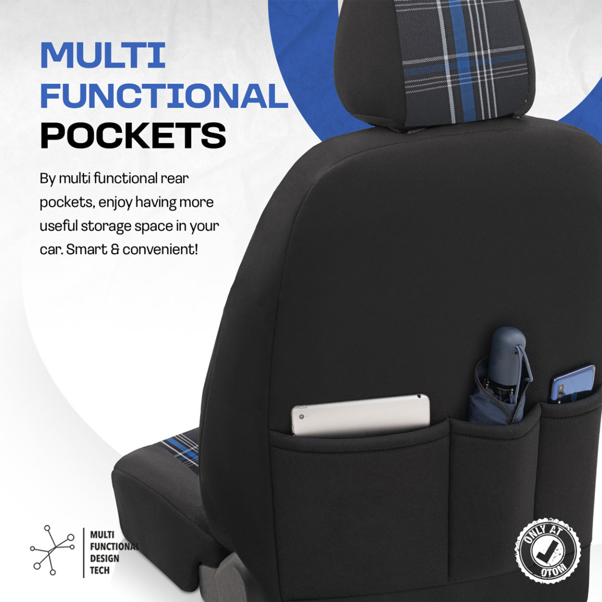 Car seat covers set OTOM, GTI - black / blue
