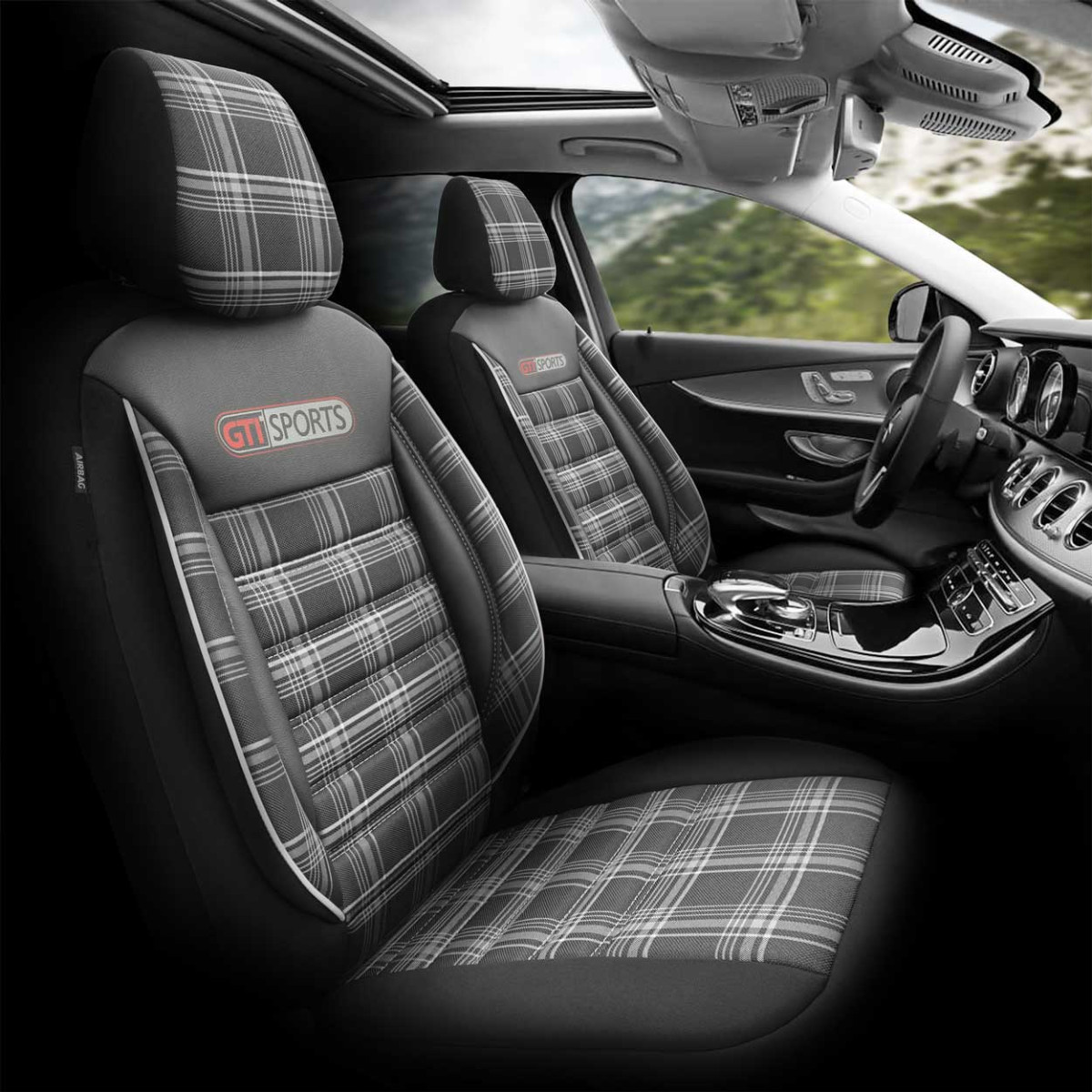 Universal seat covers OTOM, GTI SPORT - black / gray