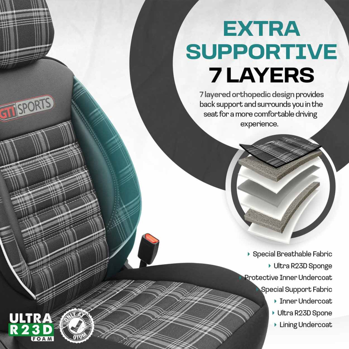Universal seat covers OTOM, GTI SPORT - black / gray