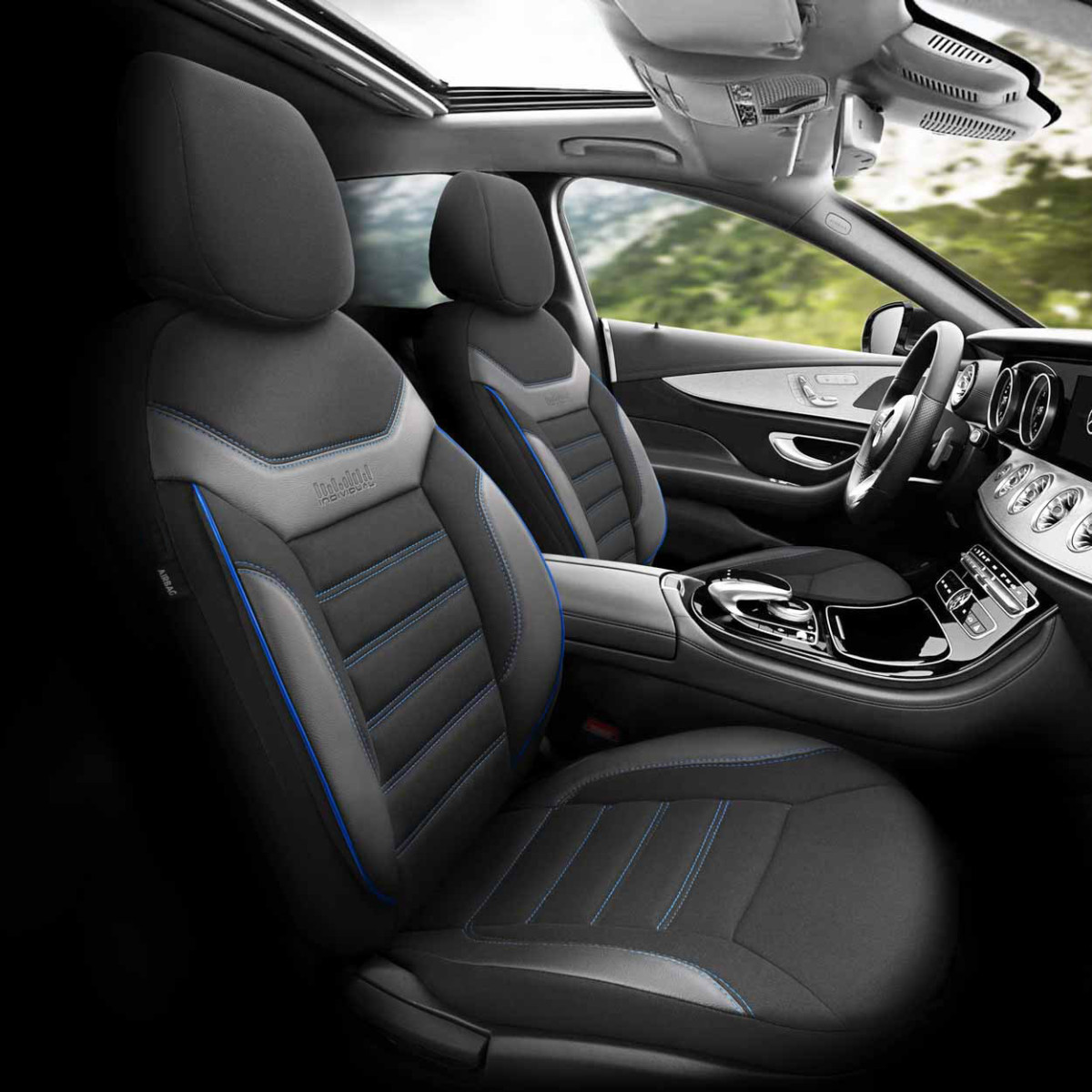 Universal seat covers OTOM, INDIVIDUAL - black / blue