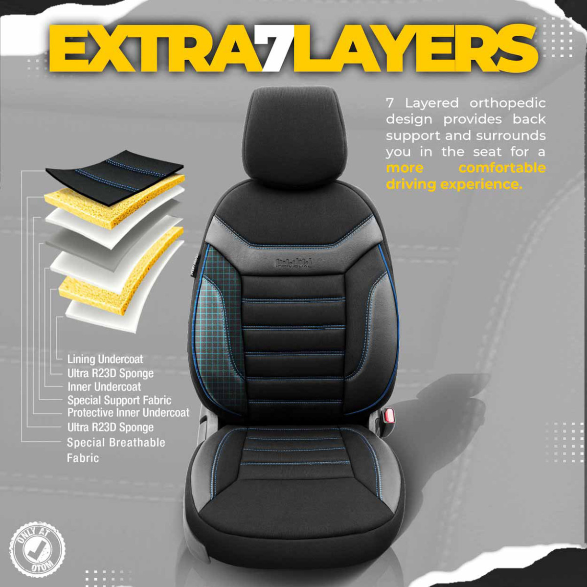 Universal seat covers OTOM, INDIVIDUAL - black / blue