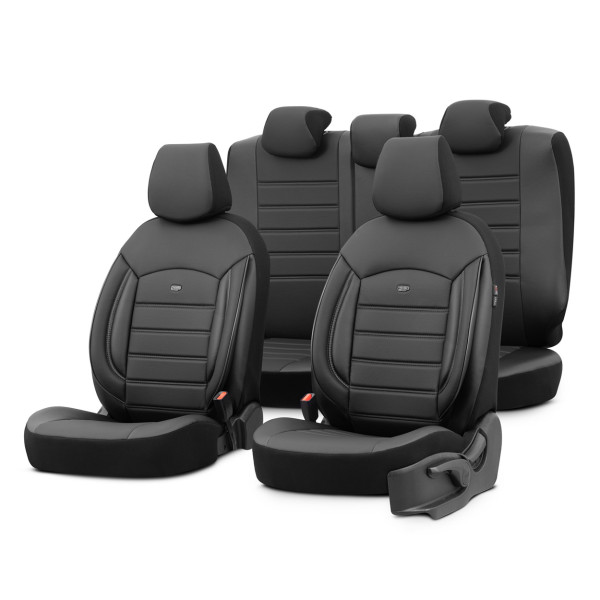 Universal seat covers OTOM, INSPIRE - black, eco-leather