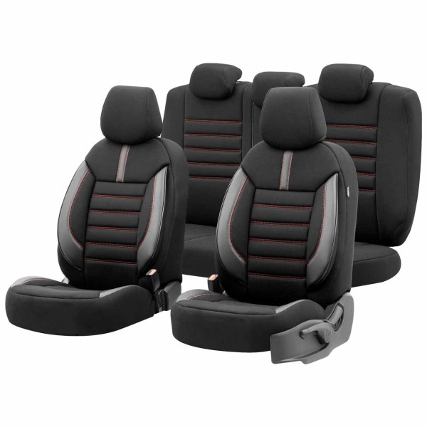 Universal seat covers OTOM, LIMITED - black / red