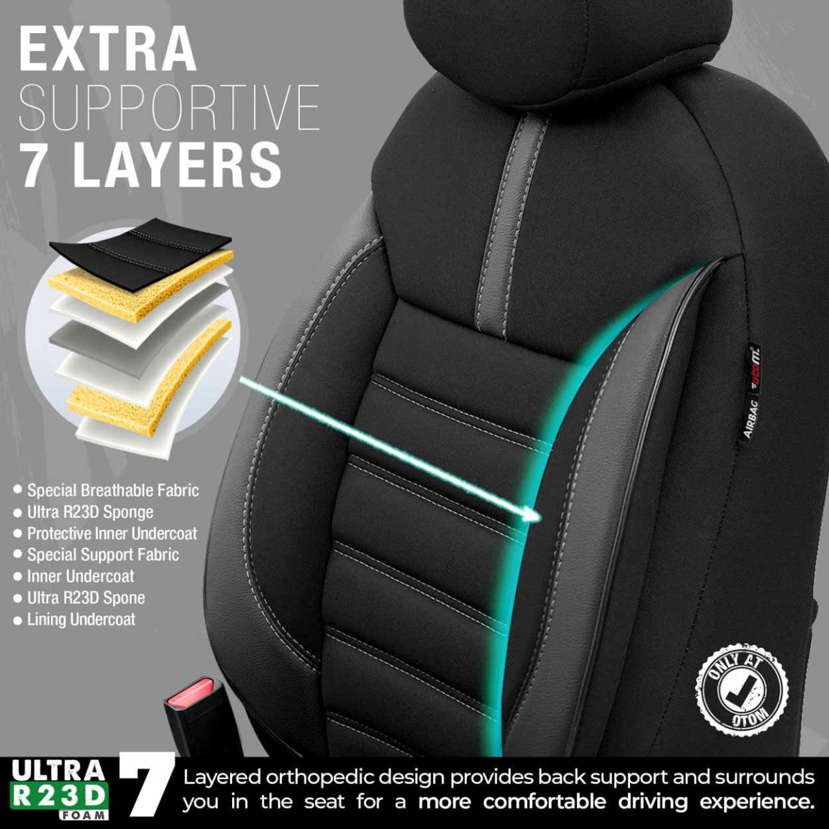 Universal seat covers OTOM, LIMITED - black / gray