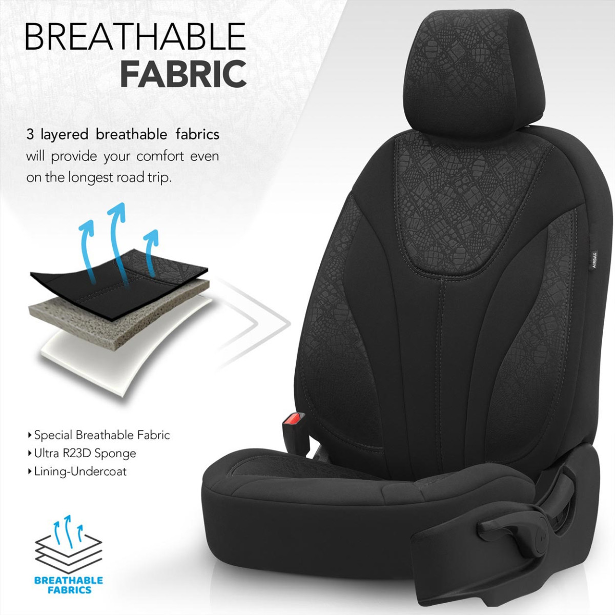 Universal seat covers OTOM, RUBY - black / gray 