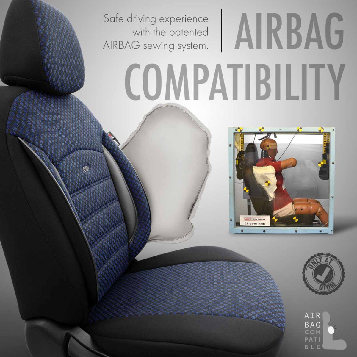 Universal seat covers OTOM, SPORT PLUS - blue