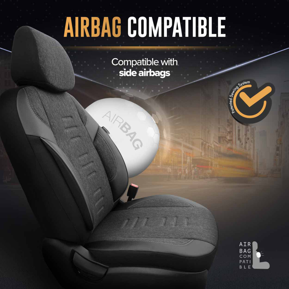 Universal seat covers OTOM, THRONE - dark gray