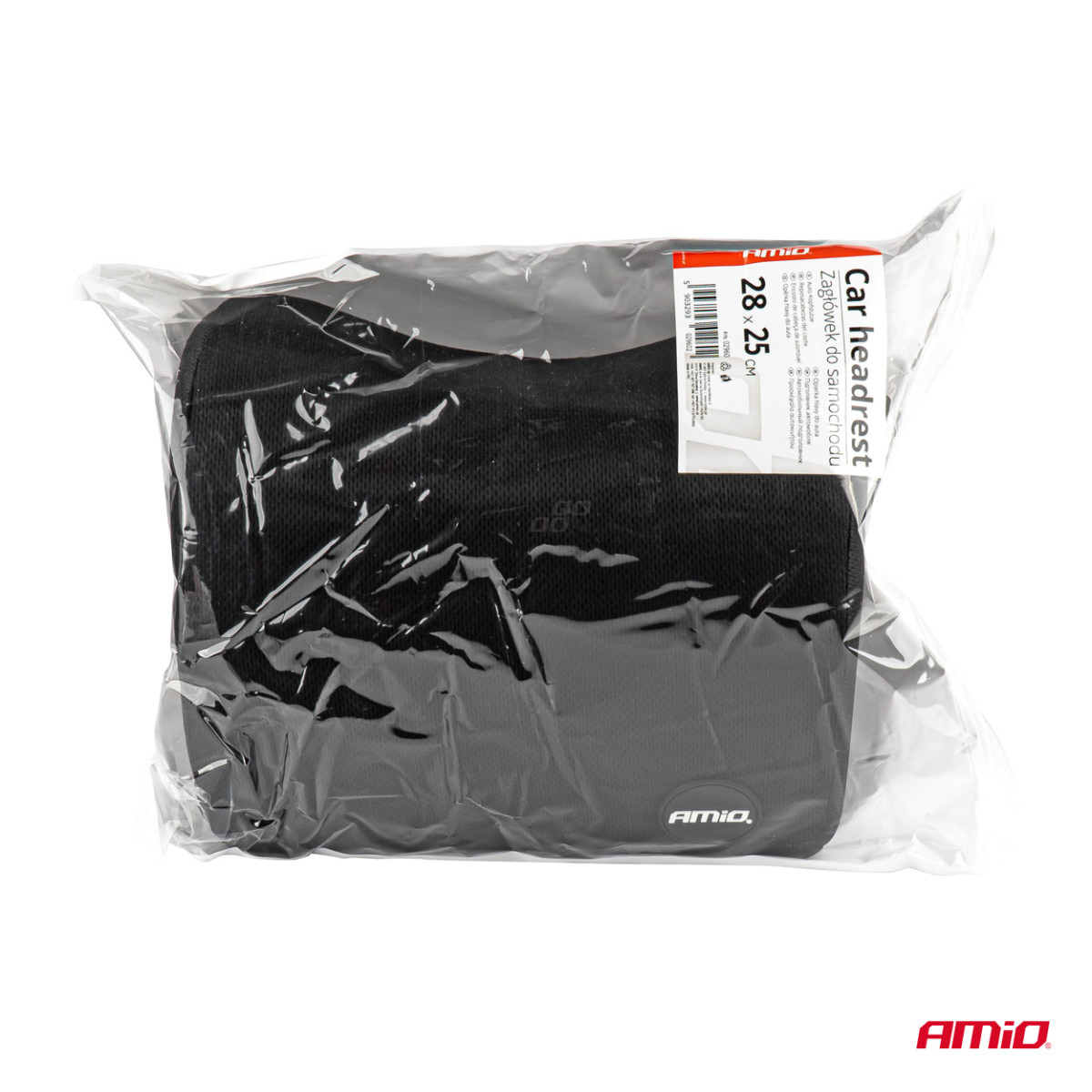 Car seat headrest pillow with MEMORY foam, black, CSH-04 AMIO-02960