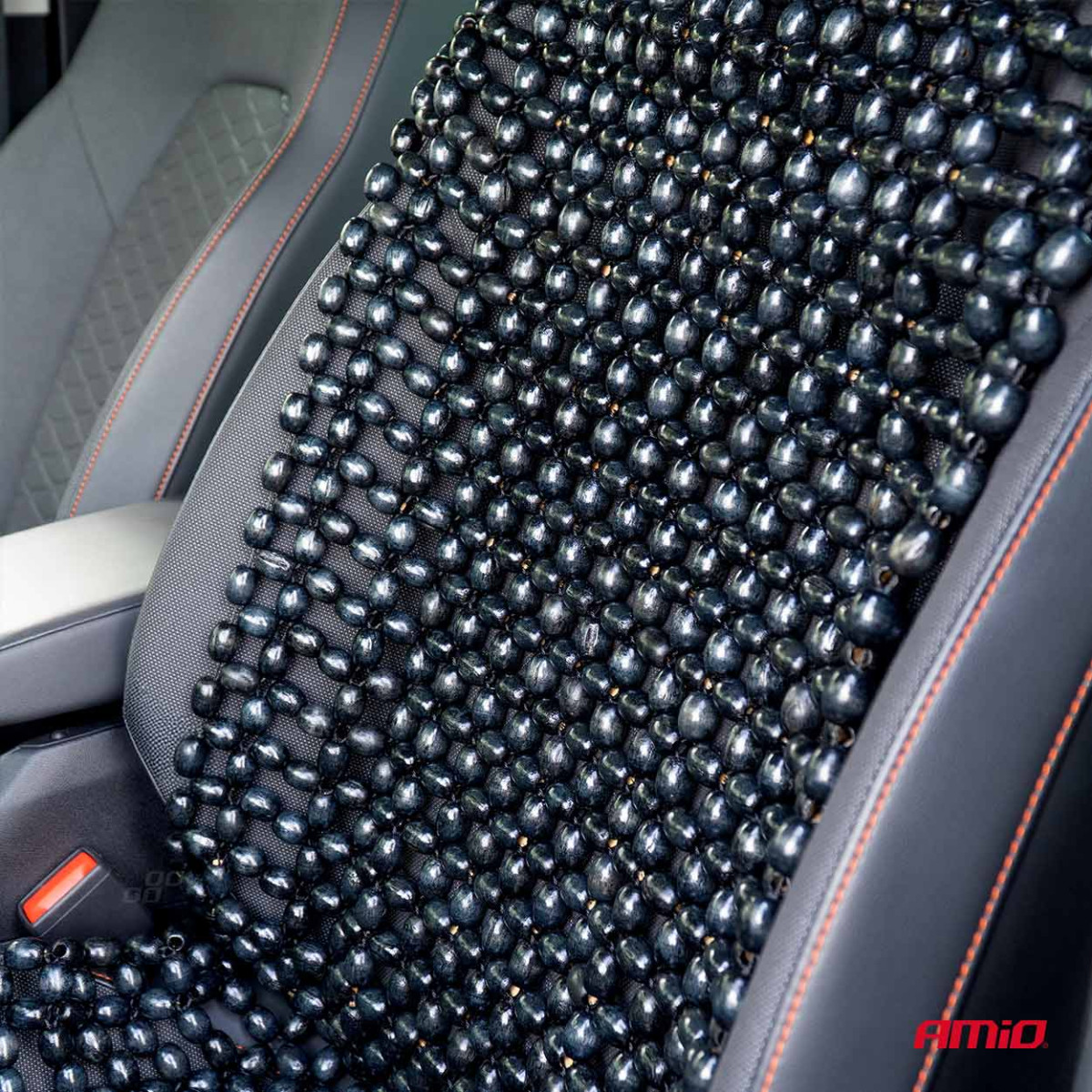 Car seat mat with beads CSM-18, 44x106cm - black