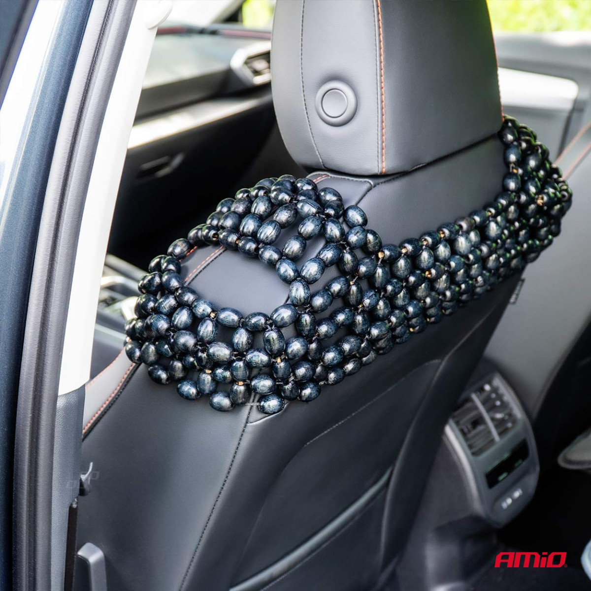 Car seat mat with beads CSM-18, 44x106cm - black