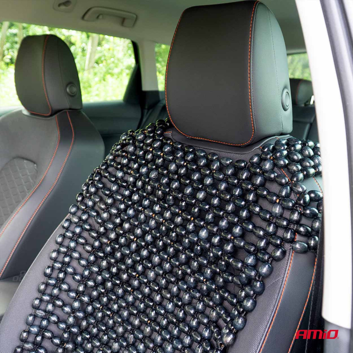 Car seat mat with beads CSM-18, 44x106cm - black