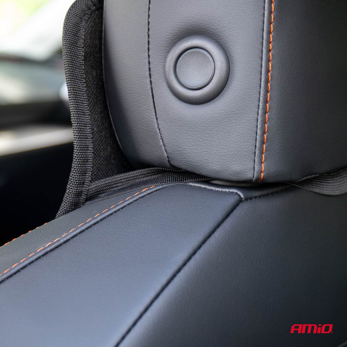 Beaded car seat mat CSM-16, 45x120 cm - black