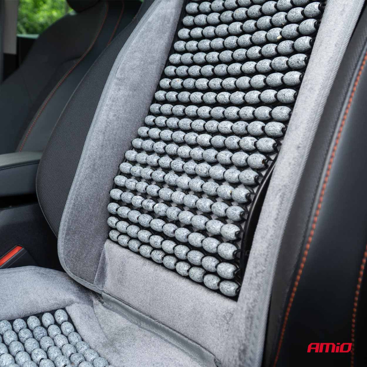 Car seat mat with beads CSM-17, 45x120 cm - gray 