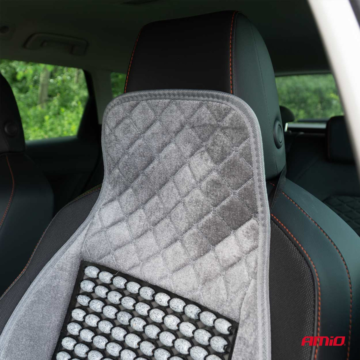 Car seat mat with beads CSM-17, 45x120 cm - gray 