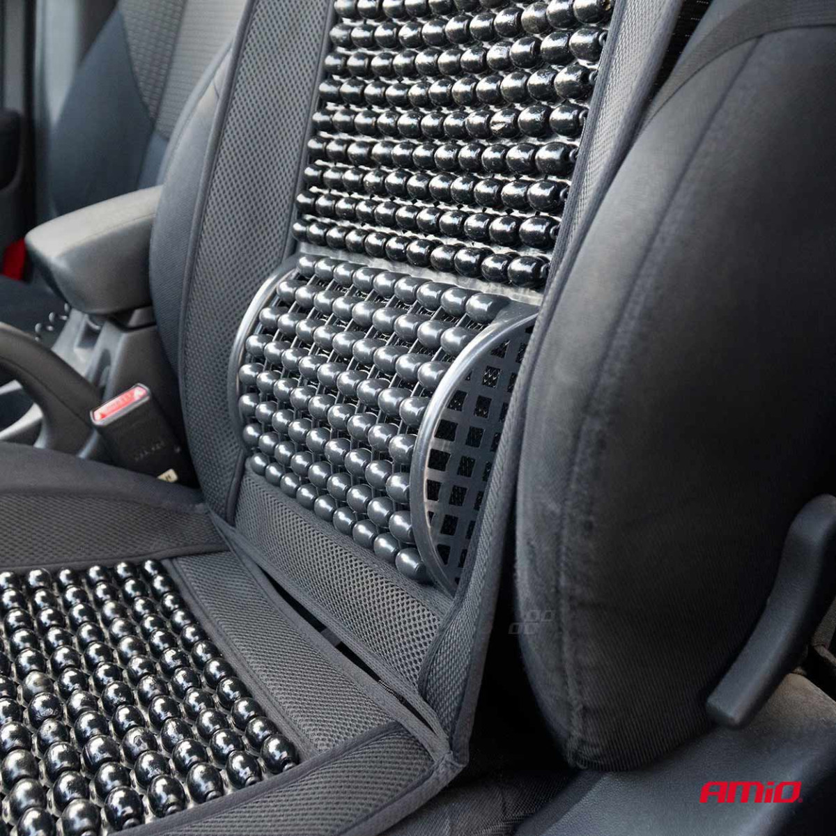 Car seat mat with beads 97 x 44 cm - black