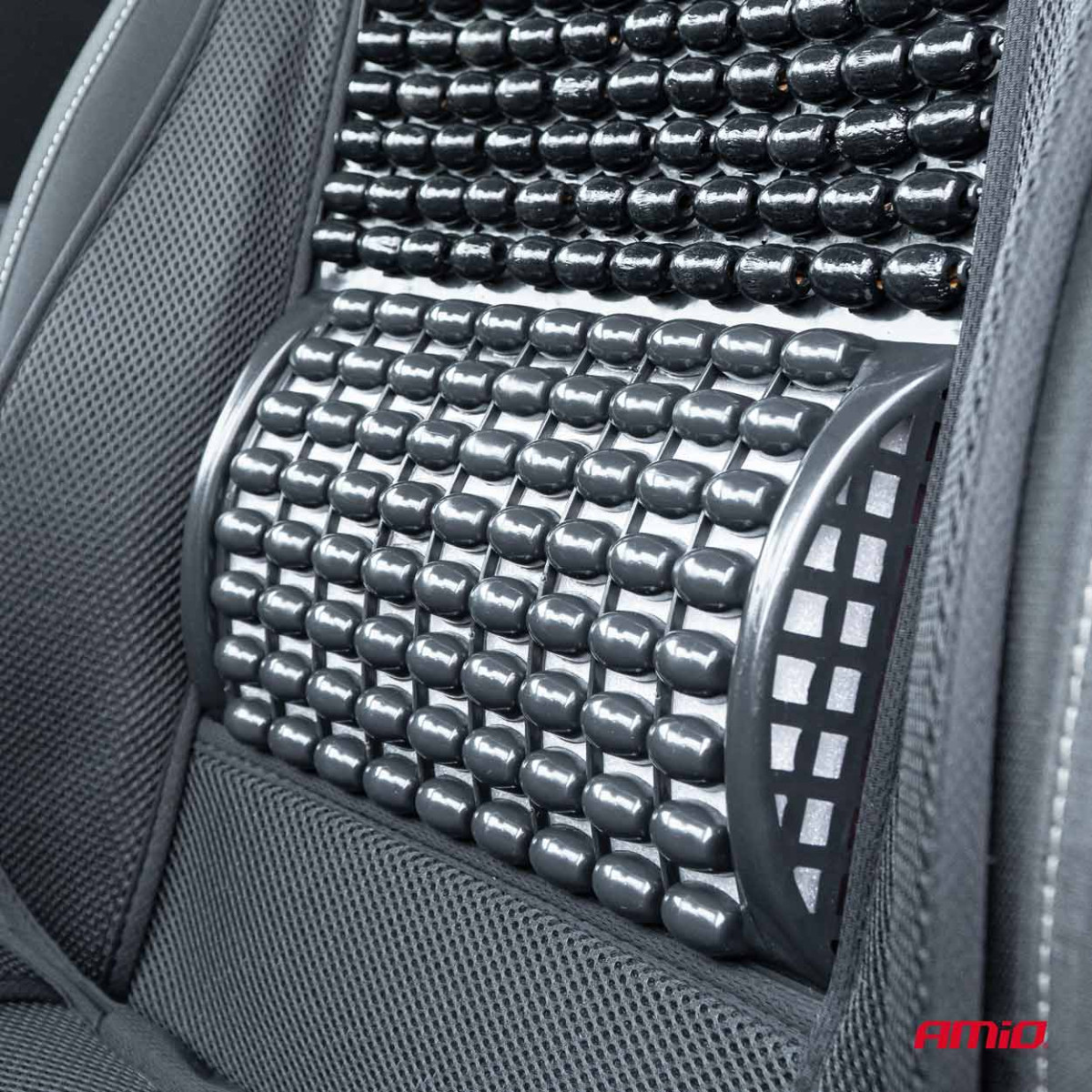 Car seat mat with beads 110 x 46 cm - black
