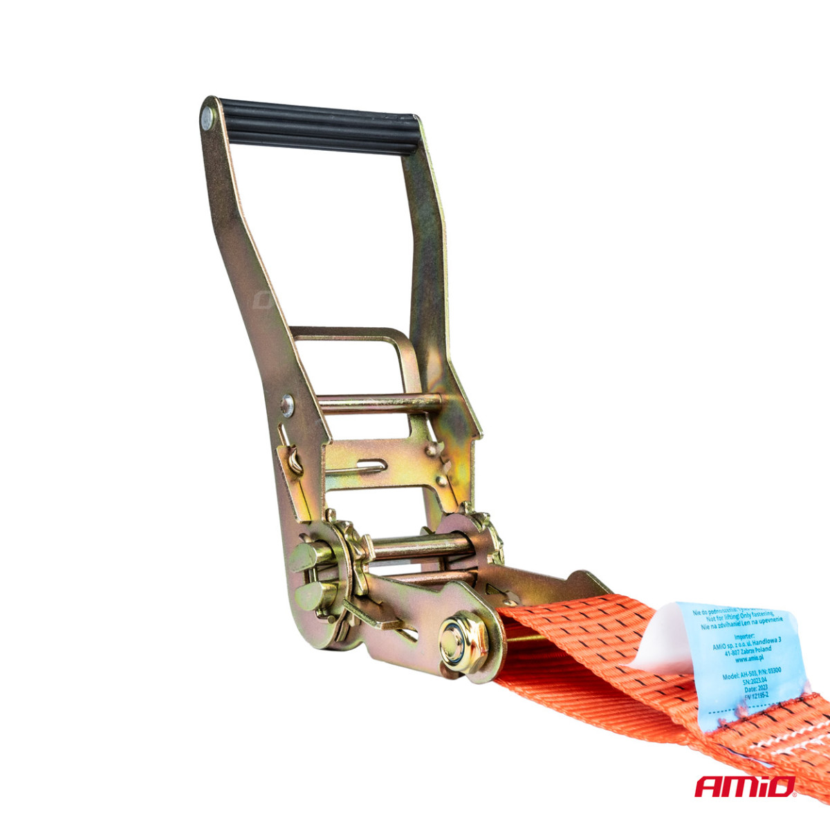 Cargo lashing strap with tensioner 5000 kg, 3 mx 50 mm, AMIO-03316 