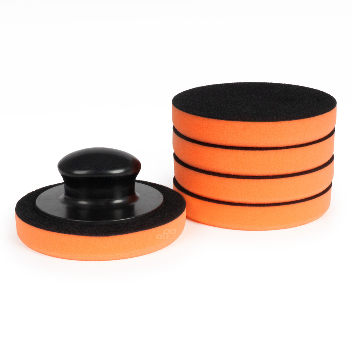 Car wax/polishing pad set with handle, 125 mm, 5 pcs., AMIO-02903